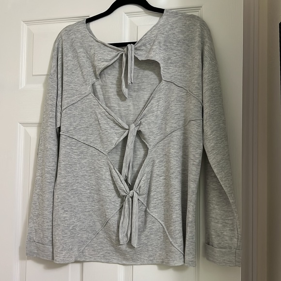 Butter soft lightweight sweatshirt with triple tie in the back. - Picture 2 of 4